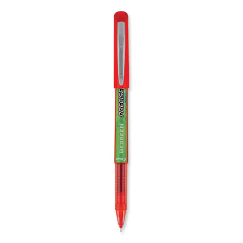 Precise V5 BeGreen Rollerball Pen, Stick, Extra-Fine 0.5 mm, Red Ink, Red Barrel, Dozen - Pens | Pilot