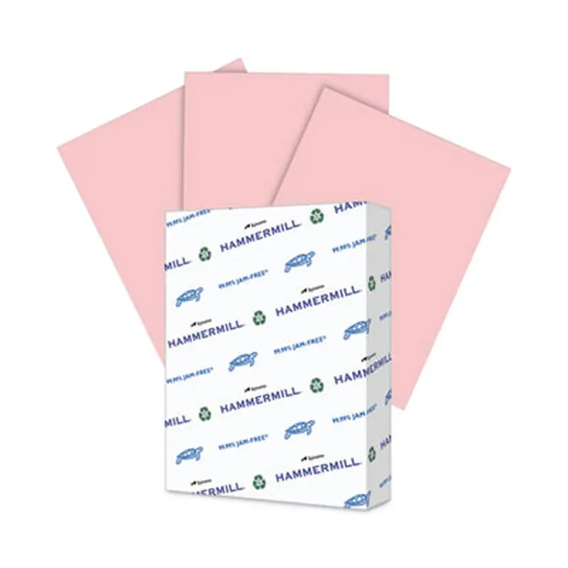 Colors Print Paper, 20 lb Bond Weight, 8.5 x 11, Pink, 500/Ream - Copy Paper | Hammermill