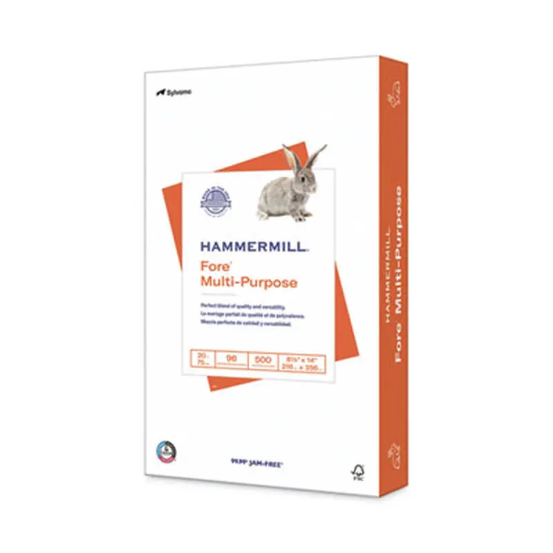 Fore Multipurpose Print Paper, 96 Bright, 20 lb Bond Weight, 8.5 x 14, White, 500/Ream - Copy Paper | Hammermill