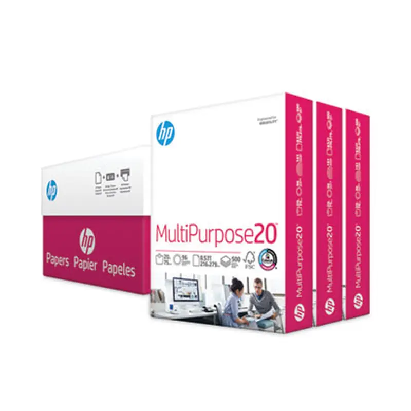 MultiPurpose20 Paper, 96 Bright, 20 lb Bond Weight, 8.5 x 11, White, 500 Sheets/Ream, 3 Reams/Carton - Copy Paper | HP Papers