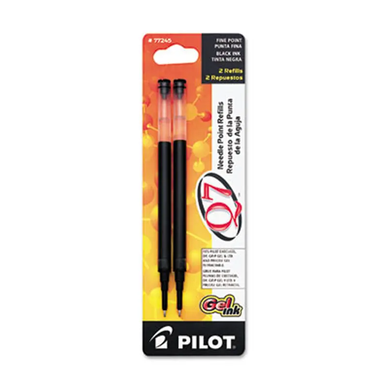 Refill for Pilot Retractable Q7, G2, Precise BeGreen and Dr Grip Gel Pens, Fine Needle Tip, Black Ink, 2/Pack - Pen & Marker Refills | Pilot