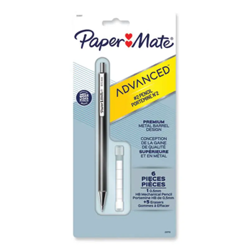 Advanced Mechanical Pencils, 0.5 mm, HB (#2), Black Lead, Gun Metal Gray Barrel - Pencils | Paper Mate