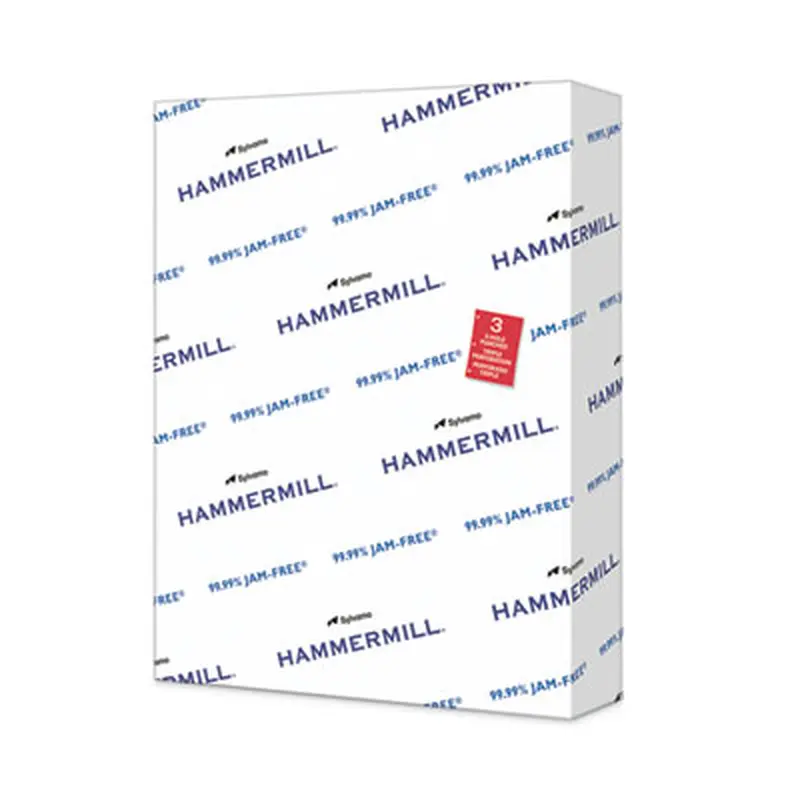 Copy Plus Print Paper, 92 Bright, 3-Hole, 20 lb Bond Weight, 8.5 x 11, White, 500/Ream - Copy Paper | Hammermill