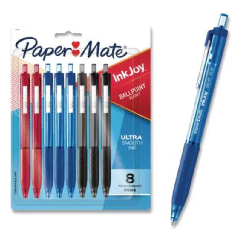 InkJoy 300RT Ballpoint Pen, Retractable, Medium 1 mm, Assorted Ink and Barrel Colors, 8/Pack - Pens | Paper Mate