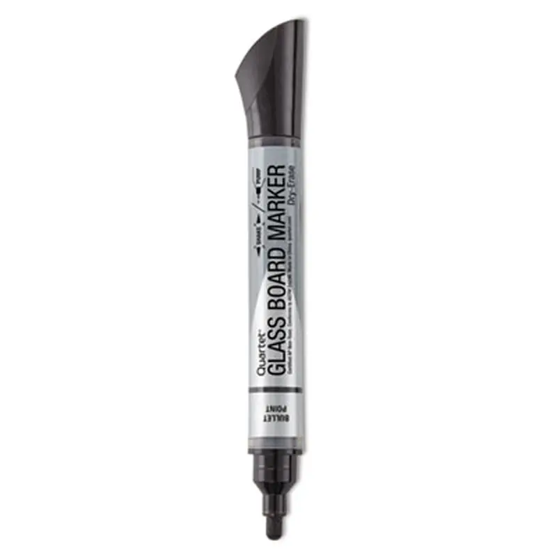 Premium Glass Board Dry Erase Marker, Broad Bullet Tip, Black, Dozen - Board Markers | Quartet