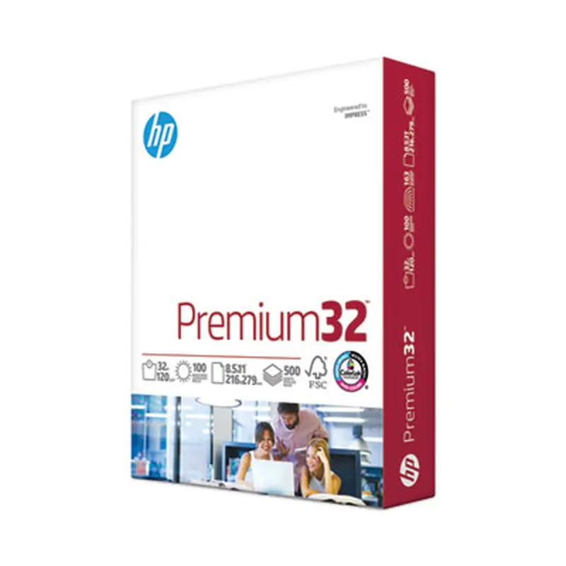 Premium32, 100 Bright, 32 lb Bond Weight, 8.5 x 11, Ultra White, 500/Ream - Copy Paper | HP Papers
