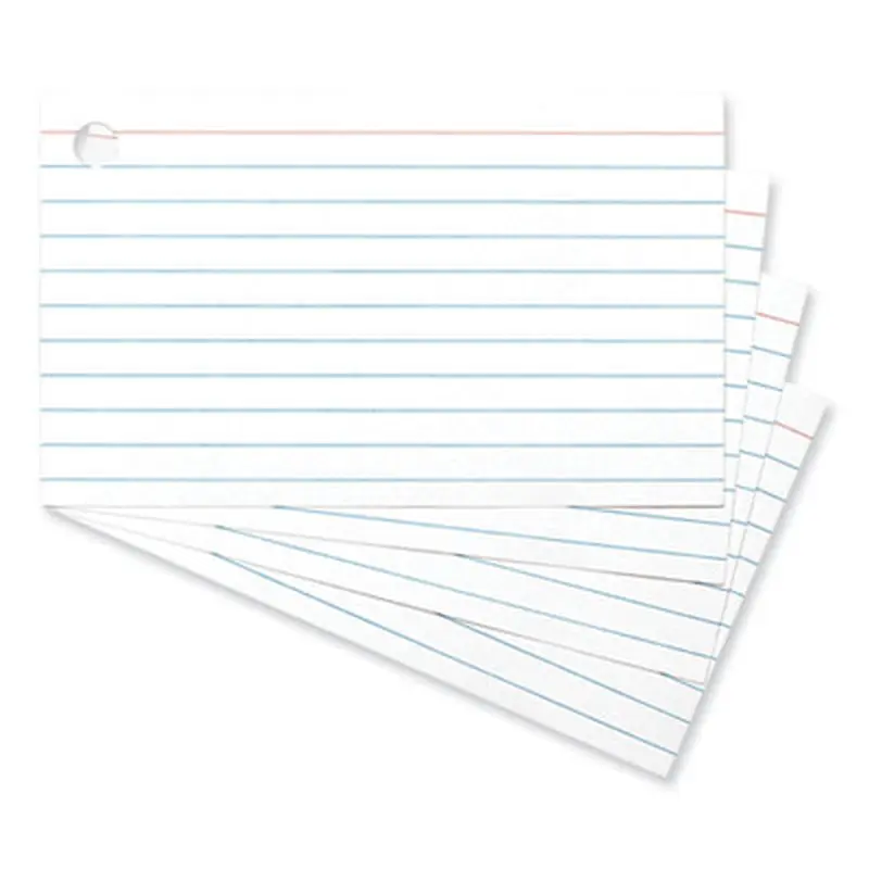 Ring Index Cards, Ruled, 3 x 5, White, 100/Pack - Index Cards | Universal