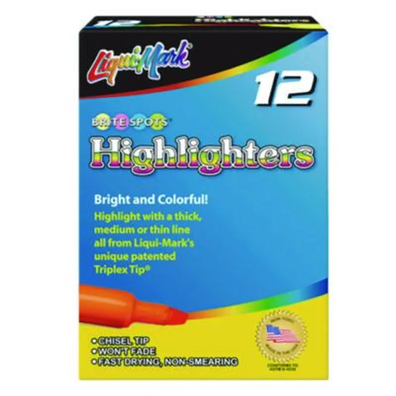 Tank Fluorescent Highlighter, Orange Ink, Chisel Tip, Orange Barrel, Dozen - Highlighters | Liqui-Mark