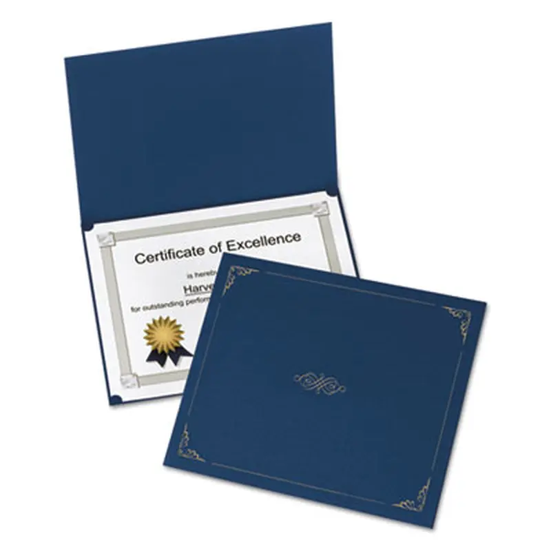 Certificate Holder, 11.25 x 8.75, Dark Blue, 5/Pack - Document Holders | Oxford