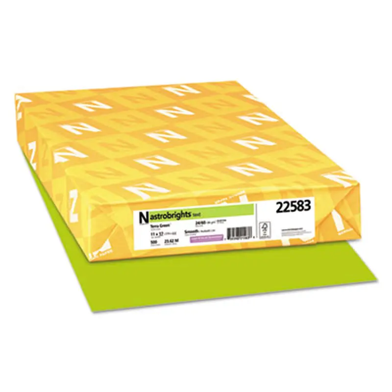 Color Paper, 24 lb Bond Weight, 11 x 17, Terra Green, 500/Ream - Copy Paper | Astrobrights
