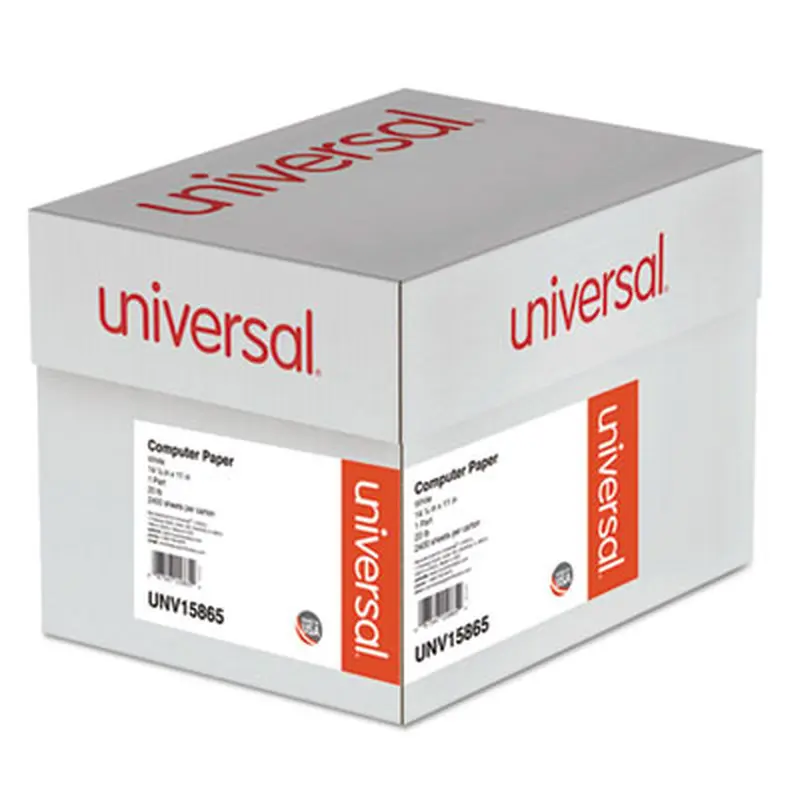 Printout Paper, 1-Part, 20 lb Bond Weight, 14.88 x 11, White, 2,400/Carton - Computer Printout Paper | Universal