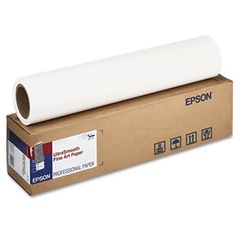 UltraSmooth Fine Art Paper Rolls, 15 mil, 24" x 50 ft, White - Photo Print Paper | Epson