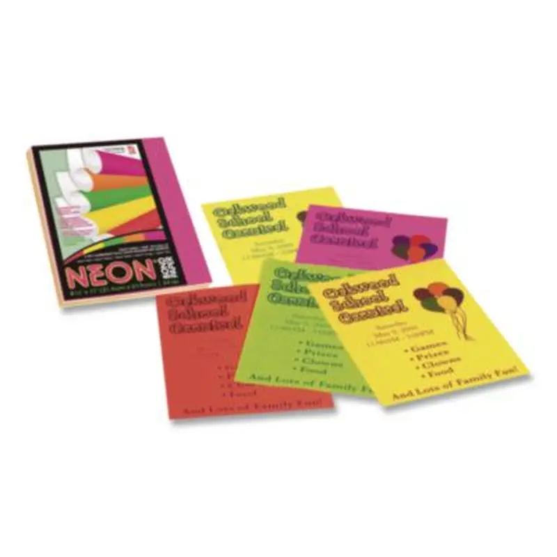 Array Colored Bond Paper, 24 lb Bond Weight, 8.5 x 11, Assorted Neon Colors, 100/Pack - Copy Paper | Pacon