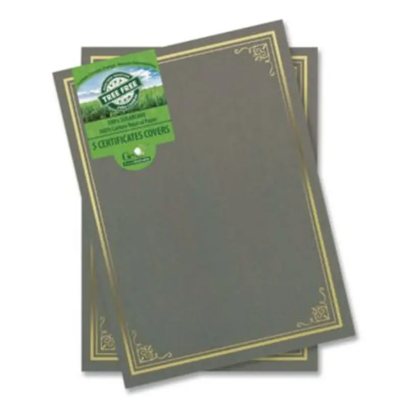 Certificate/Document Cover, 12.5 x 9.75, Metallic Gray, 6/Pack - Document Holders | Geographics