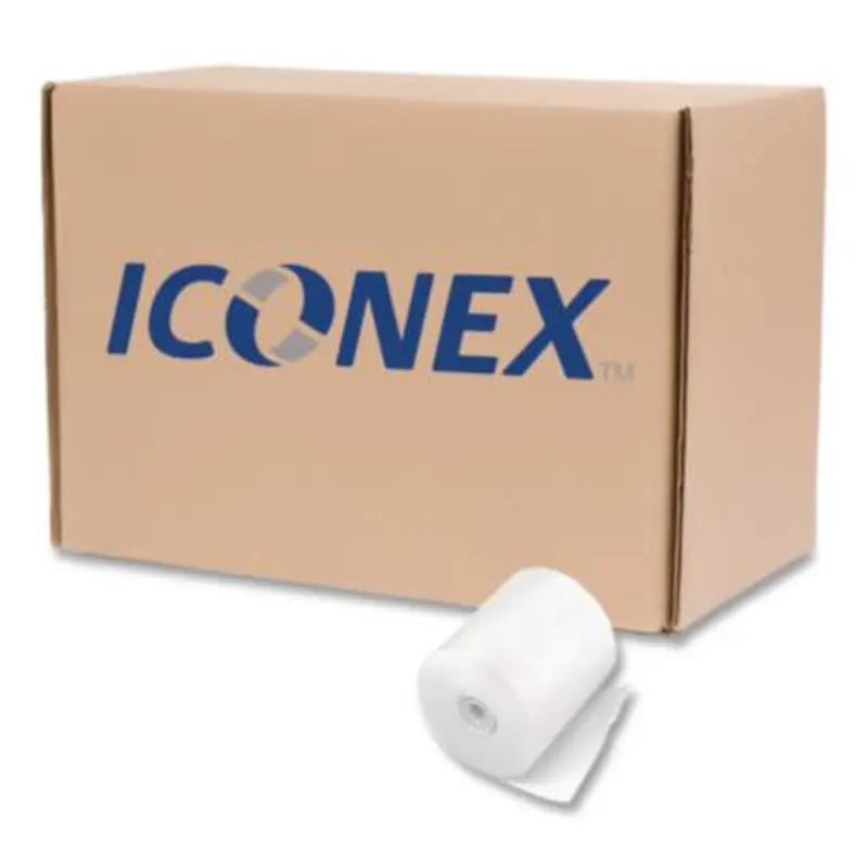 Direct Thermal Printing Paper Rolls, 0.5" Core, 2.25" x 55 ft, White, 50/Carton - Roll Paper | Iconex