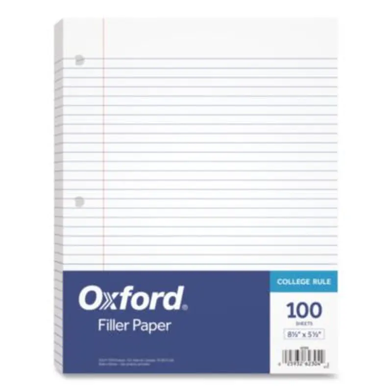 Filler Paper, 3-Hole, 5.5 x 8.5, Medium/College Rule, 100/Pack - Filler Paper | TOPS