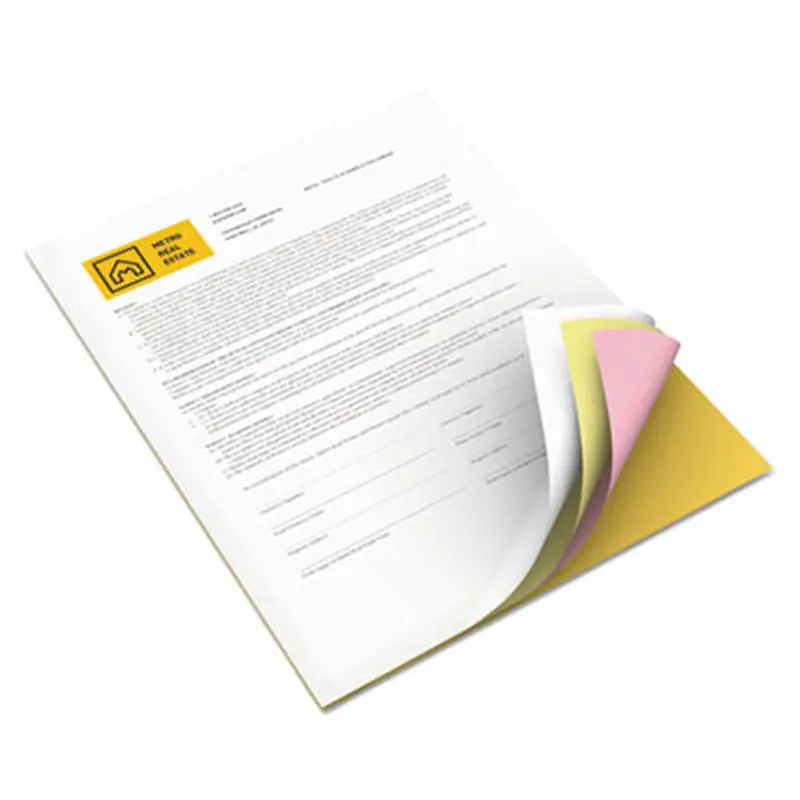 Revolution Carbonless 4-Part Paper, 8.5 x 11, White/Canary/Pink/Goldenrod, 5,000/Carton - Computer Printout Paper | xerox