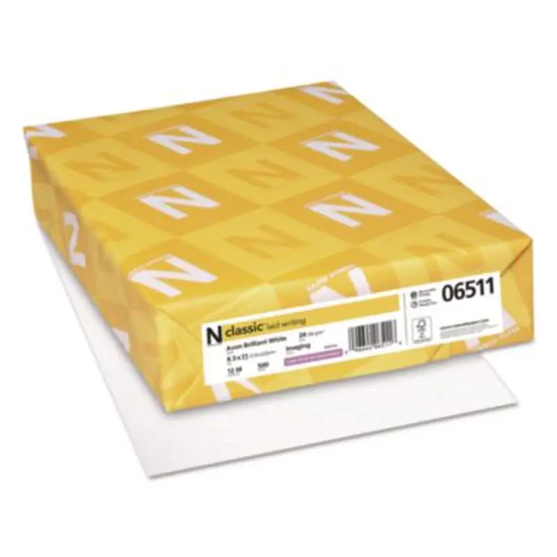 CLASSIC Laid Stationery, 93 Bright, 24 lb Bond Weight, 8.5 x 11, Avon White, 500/Ream - Resume/Stationery Paper | Neenah Paper