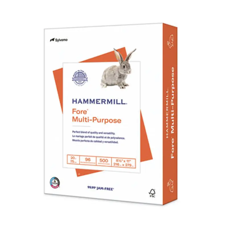 Fore Multipurpose Print Paper, 96 Bright, 20 lb Bond Weight, 8.5 x 11, White, 500 Sheets/Ream - Copy Paper | Hammermill