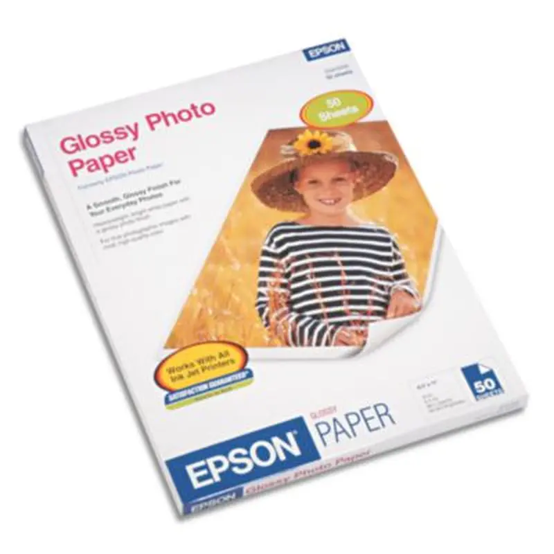 Glossy Photo Paper, 9.4 mil, 8.5 x 11, Glossy White, 50/Pack - Photo Print Paper | Epson