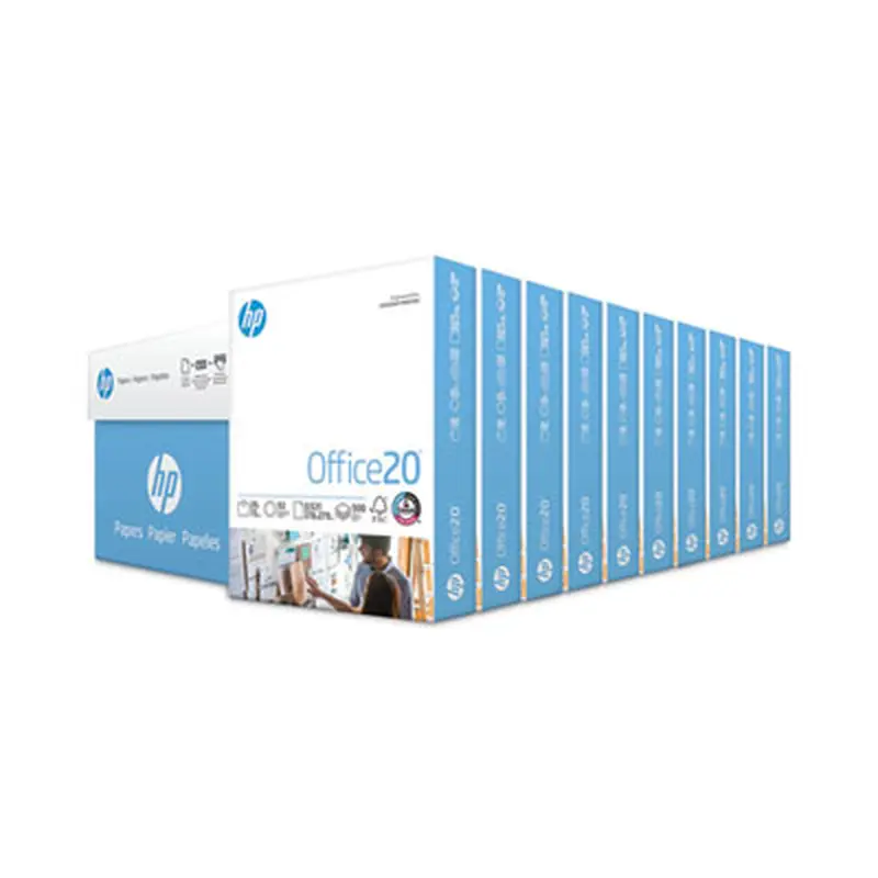 Office20 Paper, 92 Bright, 20 lb Bond Weight, 8.5 x 11, White, 500 Sheets/Ream, 10 Reams/Carton - Copy Paper | HP Papers