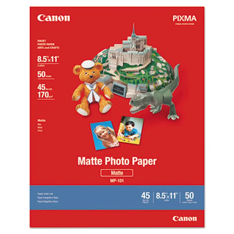 Photo Paper Plus, 8.5 mil, 8.5 x 11, Matte White, 50/Pack - Photo Print Paper | Canon