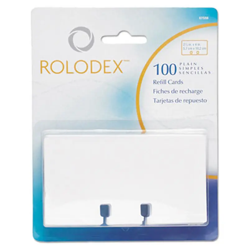 Plain Unruled Refill Card, 2.25 x 4, White, 100 Cards/Pack - Card File Refills | Rolodex