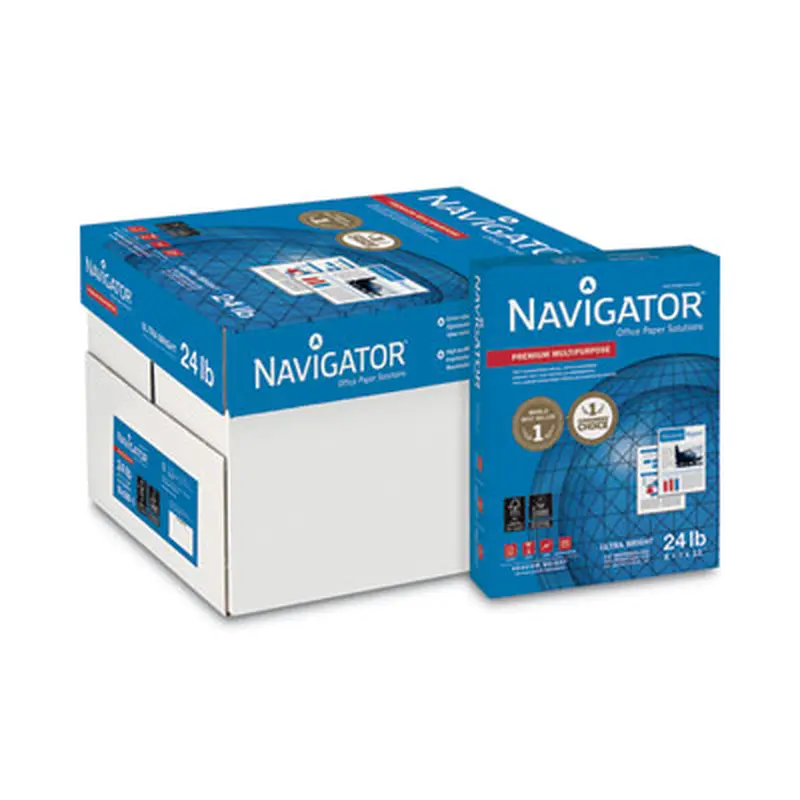 Premium Multipurpose Copy Paper, 97 Bright, 24 lb Bond Weight, 8.5 x 11, White, 500 Sheets/Ream, 10 Reams/Carton - Copy Paper | Navigator