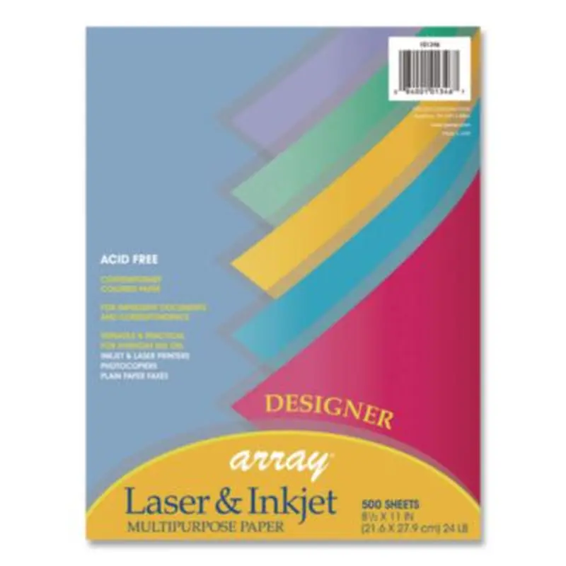 Array Colored Bond Paper, 24 lb Bond Weight, 8.5 x 11, Assorted Designer Colors, 500/Ream - Copy Paper | Pacon