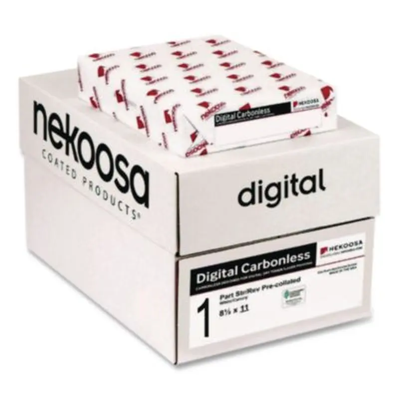 Fast Pack Digital Carbonless Paper, 1-Part, 8.5 x 11, White, 500 Sheets/Ream, 5 Reams/Carton - Computer Printout Paper | Nekoosa