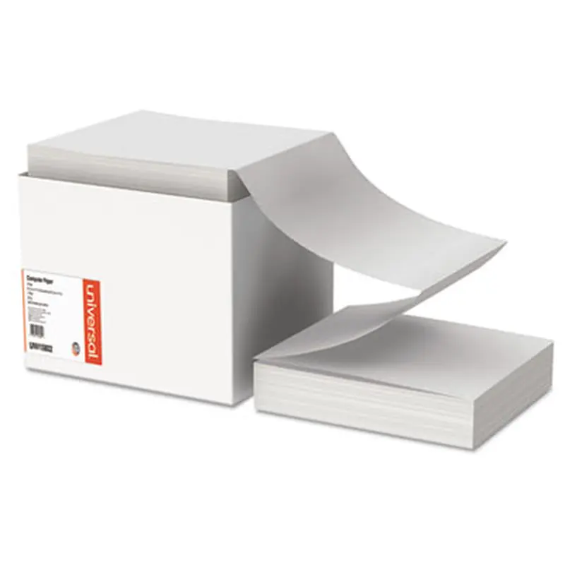Printout Paper, 1-Part, 0.5" Standard Perforation, 20 lb Bond Weight, 9.5 x 11, White, 2,400/Carton - Computer Printout Paper | Universal