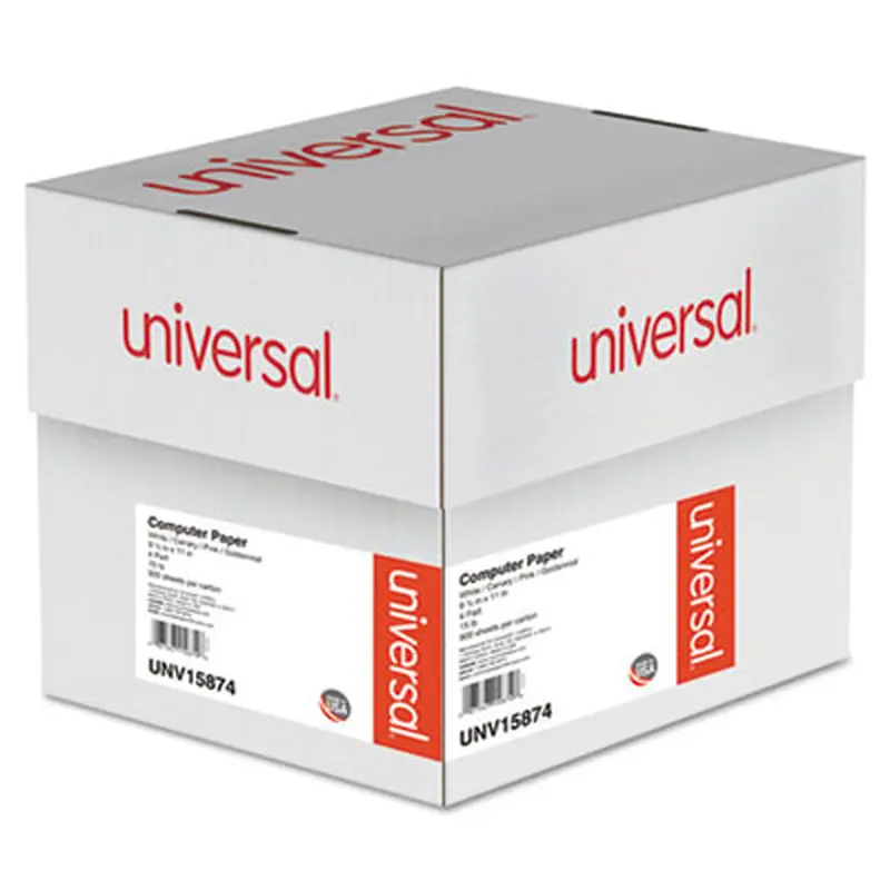 Printout Paper, 4-Part, 15 lb Bond Weight, 9.5 x 11, White/Canary/Pink/Buff, 900/Carton - Computer Printout Paper | Universal