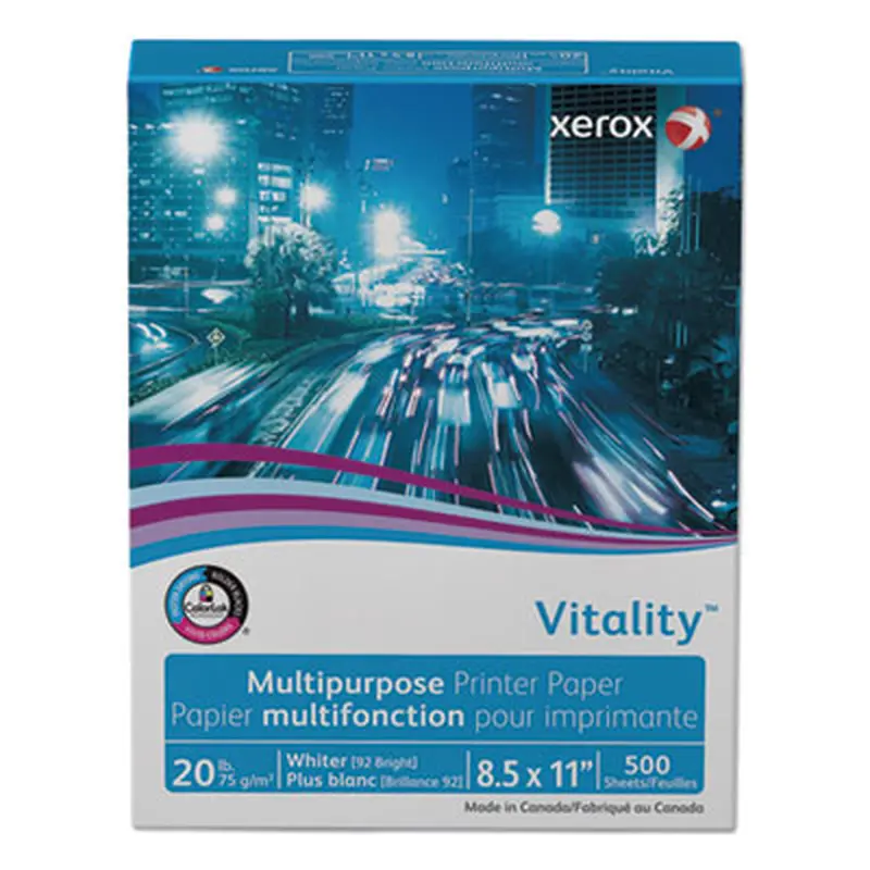 Vitality Multipurpose Print Paper, 92 Bright, 20 lb Bond Weight, 8.5 x 11, White, 500/Ream - Copy Paper | xerox