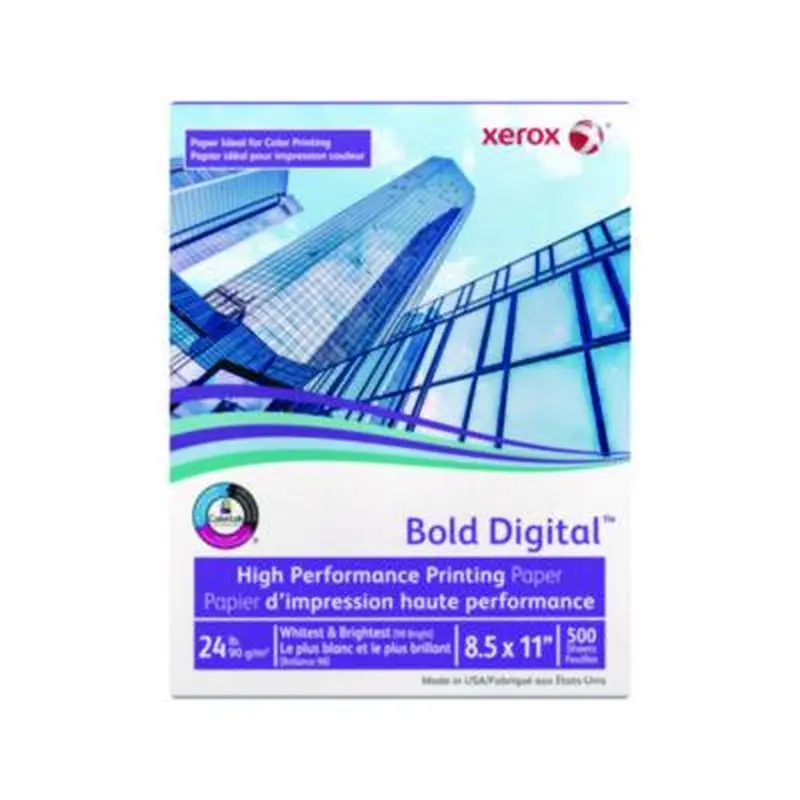 Bold Digital Printing Paper, 98 Bright, 24 lb Bond Weight, 8.5 x 11, White, 500/Ream - Copy Paper | xerox