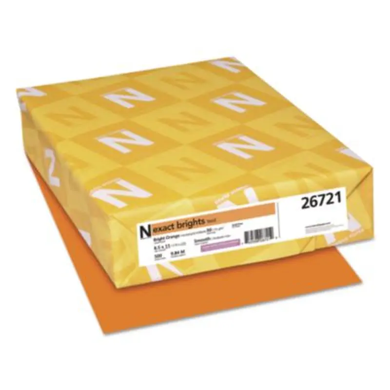 Exact Brights Paper, 20 lb Bond Weight, 8.5 x 11, Bright Orange, 500/Ream - Copy Paper | Neenah Paper