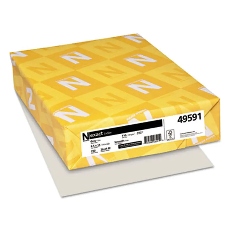 Exact Index Card Stock, 110 lb Index Weight, 8.5 x 11, Gray, 250/Pack - Art & Design Paper | Neenah Paper