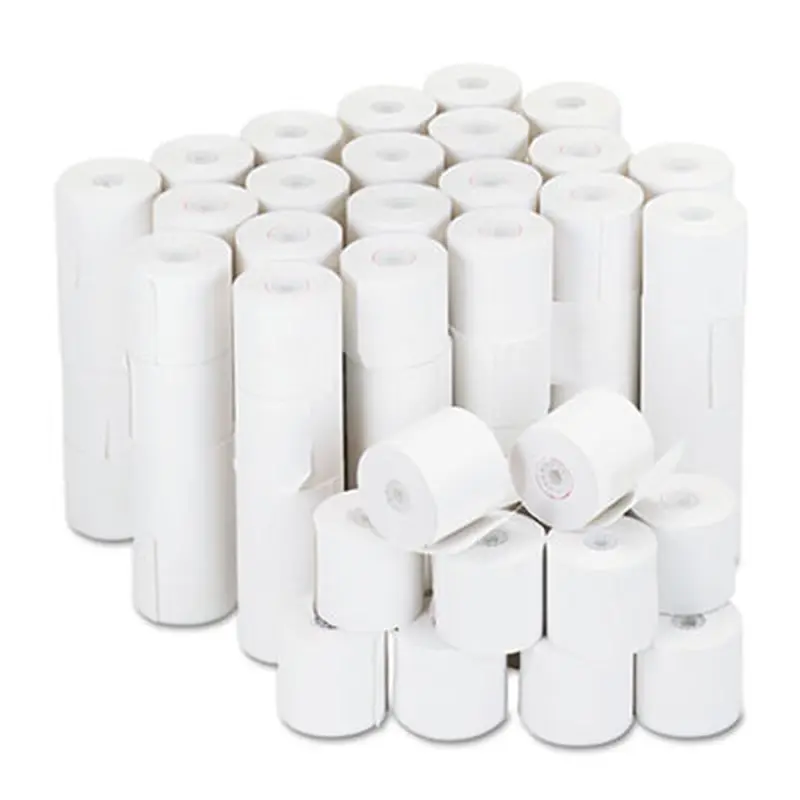 Impact and Inkjet Print Bond Paper Rolls, 0.5" Core, 2.25" x 126 ft, White, 100/Carton - Roll Paper | Universal