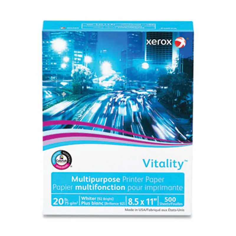 Vitality Multipurpose Print Paper, 92 Bright, 20 lb Bond Weight, 8.5 x 11, White, 500 Sheets/Ream - Copy Paper | xerox