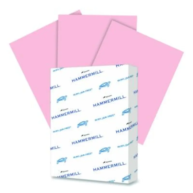 Colors Print Paper, 24 lb Bond Weight, 8.5 x 11, Pink, 500/Ream - Copy Paper | Hammermill