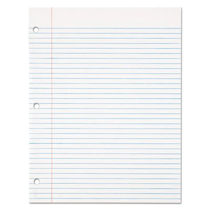 Filler Paper, 3-Hole, 8.5 x 11, Medium/College Rule, 500/Pack - Filler Paper | TOPS