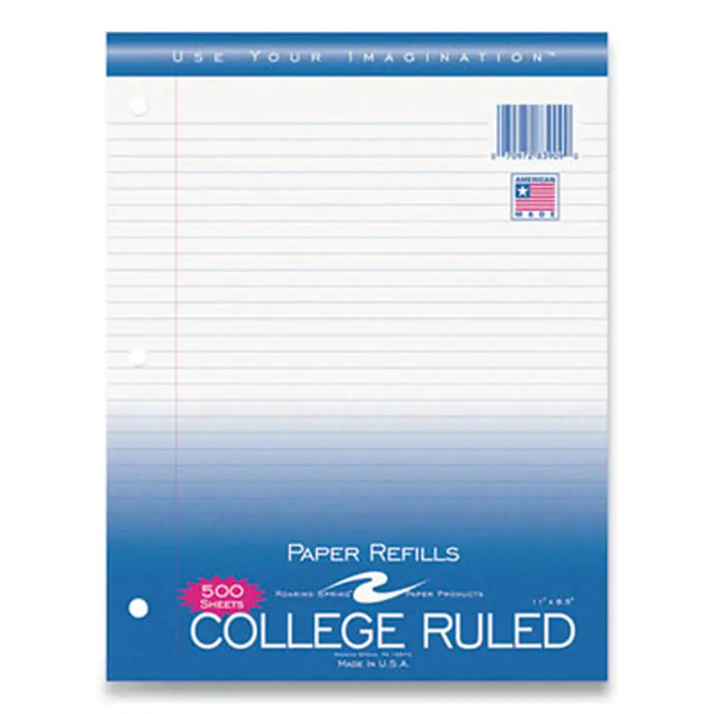Notebook Filler Paper, 8.5 x 11, College Rule, 500/Pack - Filler Paper | Roaring Spring