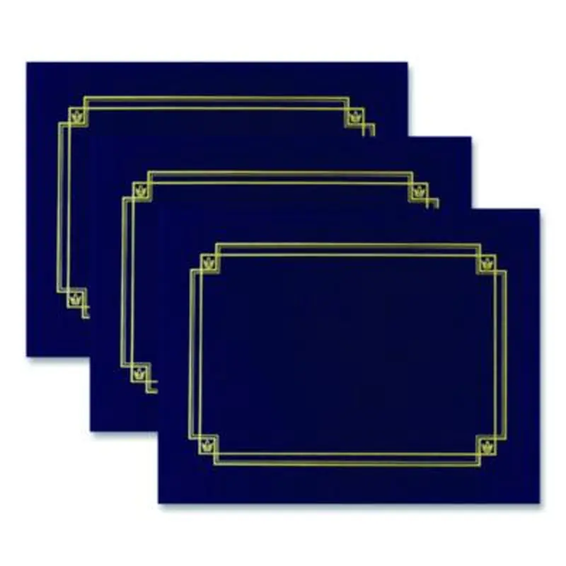 Premium Textured Certificate Holder, 12.65 x 9.75, Navy, 3/Pack - Document Holders | Great Papers!