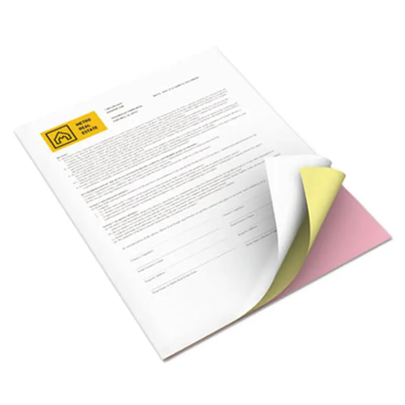 Revolution Carbonless 3-Part Paper, 8.5 x 11, Canary/Pink/White, 2,505/Carton - Computer Printout Paper | xerox