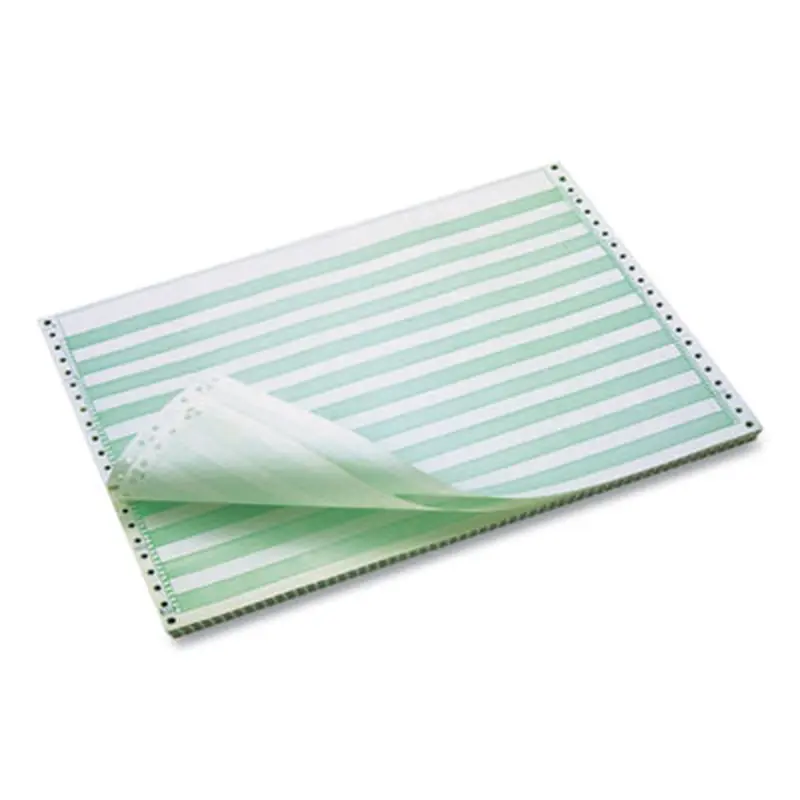 Continuous Feed Computer Paper, 1-Part, 18 lb Bond Weight, 11 x 14.88, White/Green Bar, 3,100/Carton - Computer Printout Paper | TST/Impreso, Inc.