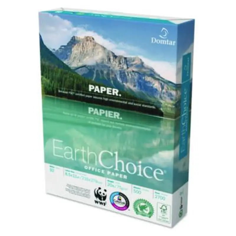 EarthChoice Office Paper, 92 Bright, 20 lb Bond Weight, 8.5 x 11, White, 500 Sheets/Ream, 10 Reams/Carton - Copy Paper | Domtar