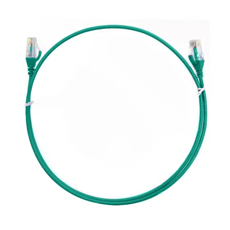 8ware CAT6 Ultra Thin Slim Cable 20m - Green Color Premium RJ45 Ethernet Network LAN UTP Patch Cord 26AWG for Data