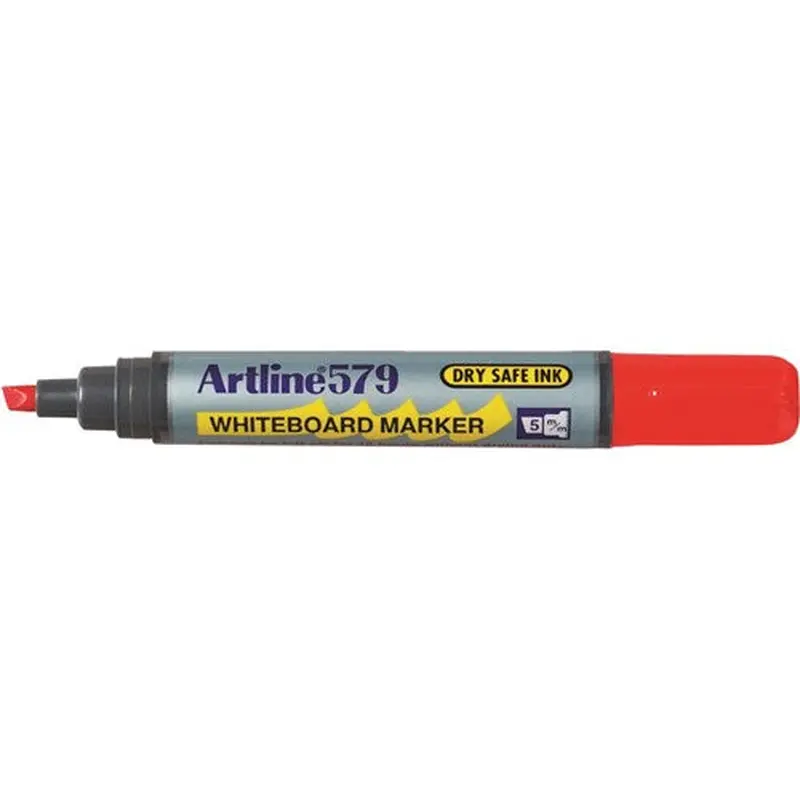 Artline 579 Whiteboard Marker Chisel 2-5mm Red BOX12