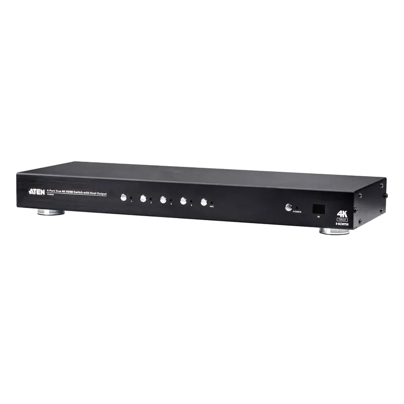 Aten 4 Port Dual Output True 4K HDMI Switch, select input ports via RS232 control, HDCP 2.2 compliant, IR Extension