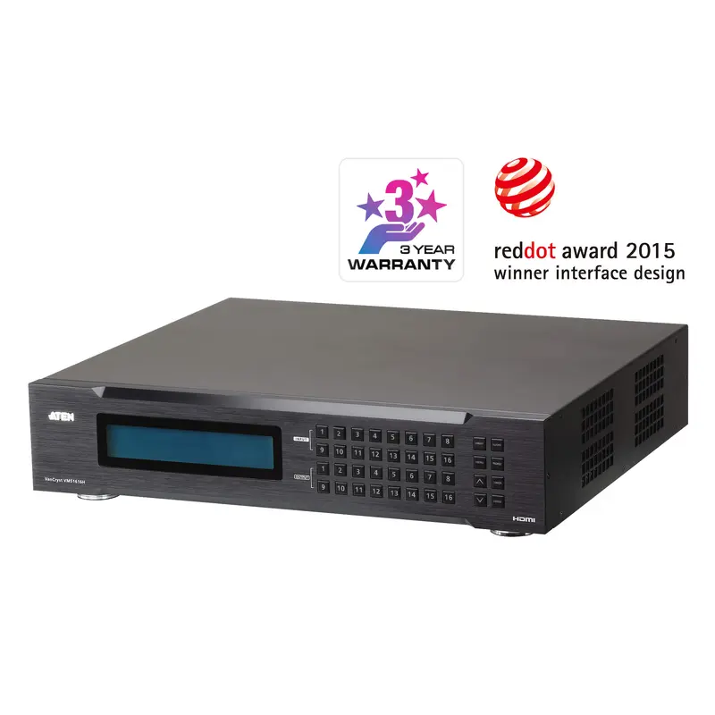 Aten Professional Matrix 16x16 HDMI Matrix with Scaler, Seamless Switch, control via front-panel pushbuttons