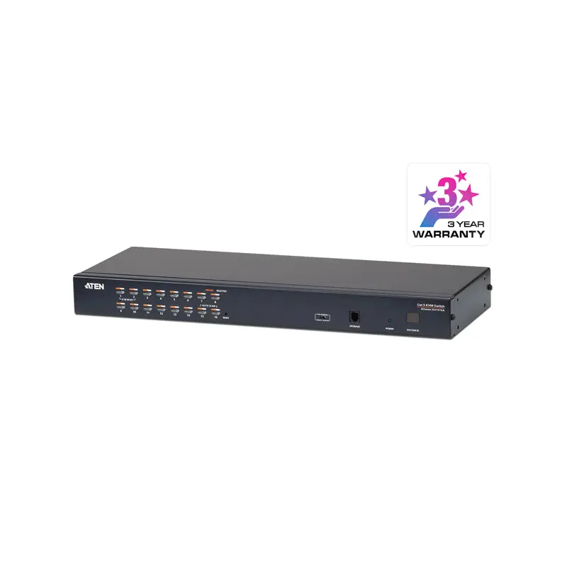 Aten Rackmount KVM Switch 16 Port Multi-Interface Cat 5, KVM Cables NOT Included, Daisy Chainable for up to 512 Devices,